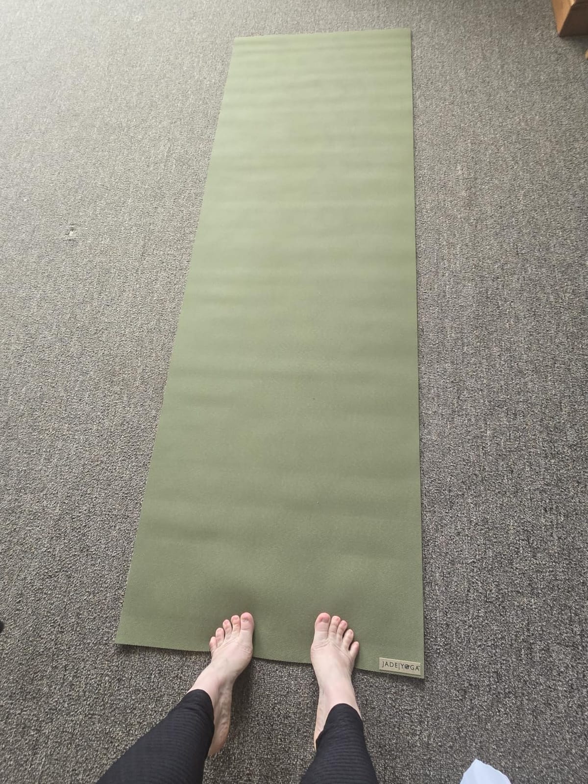 JadeYoga Harmony Yoga Mat - Durable & Thick Gym Fitness Mat, Non-Slip Natural Rubber Yoga Mat - Home Exercise & Stretching Mat, Workout Mat - Yoga, Pilates & Meditation for Women & Men customer photo 2