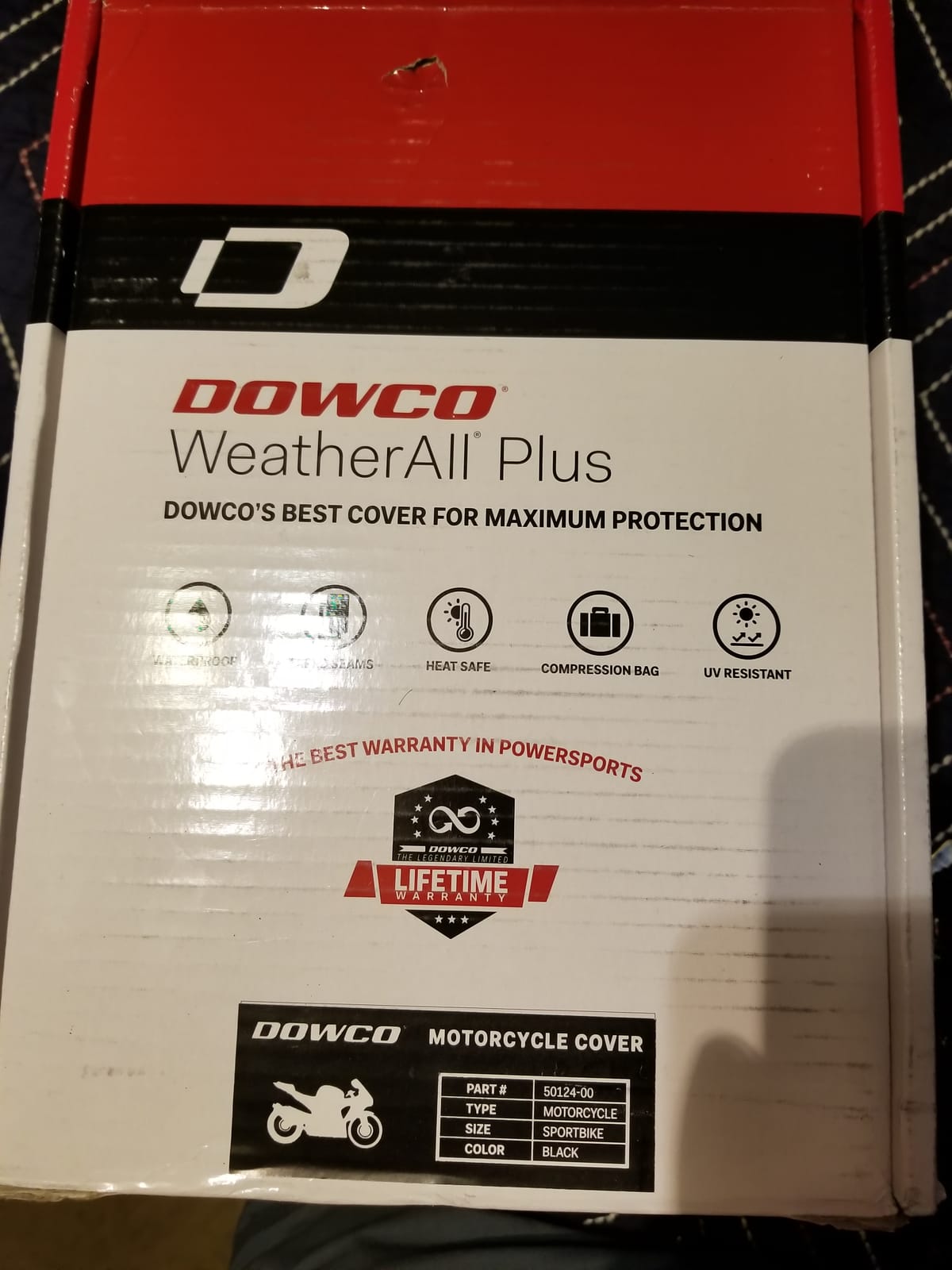 Dowco Guardian 50124-00 WeatherAll Plus Indoor/Outdoor Waterproof Motorcycle Cover, Black, Sportbike customer photo 2