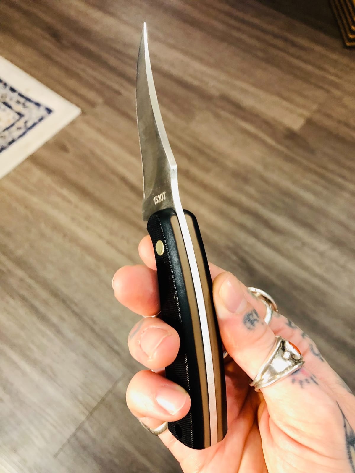Old Timer 152OT Sharpfinger 7.1in Full Tang Fixed Blade Knife, 3.3in Clip Point Skinner Blade, Sawcut Handle, Leather Belt Sheath customer photo 1
