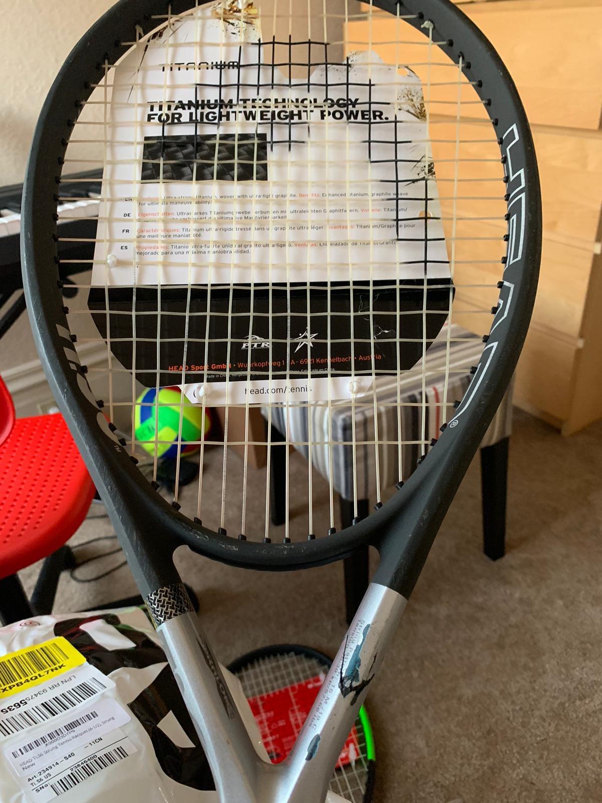 HEAD Ti S6 Tennis Racket | Pre-Strung with Synthetic Gut 16G String customer photo 1