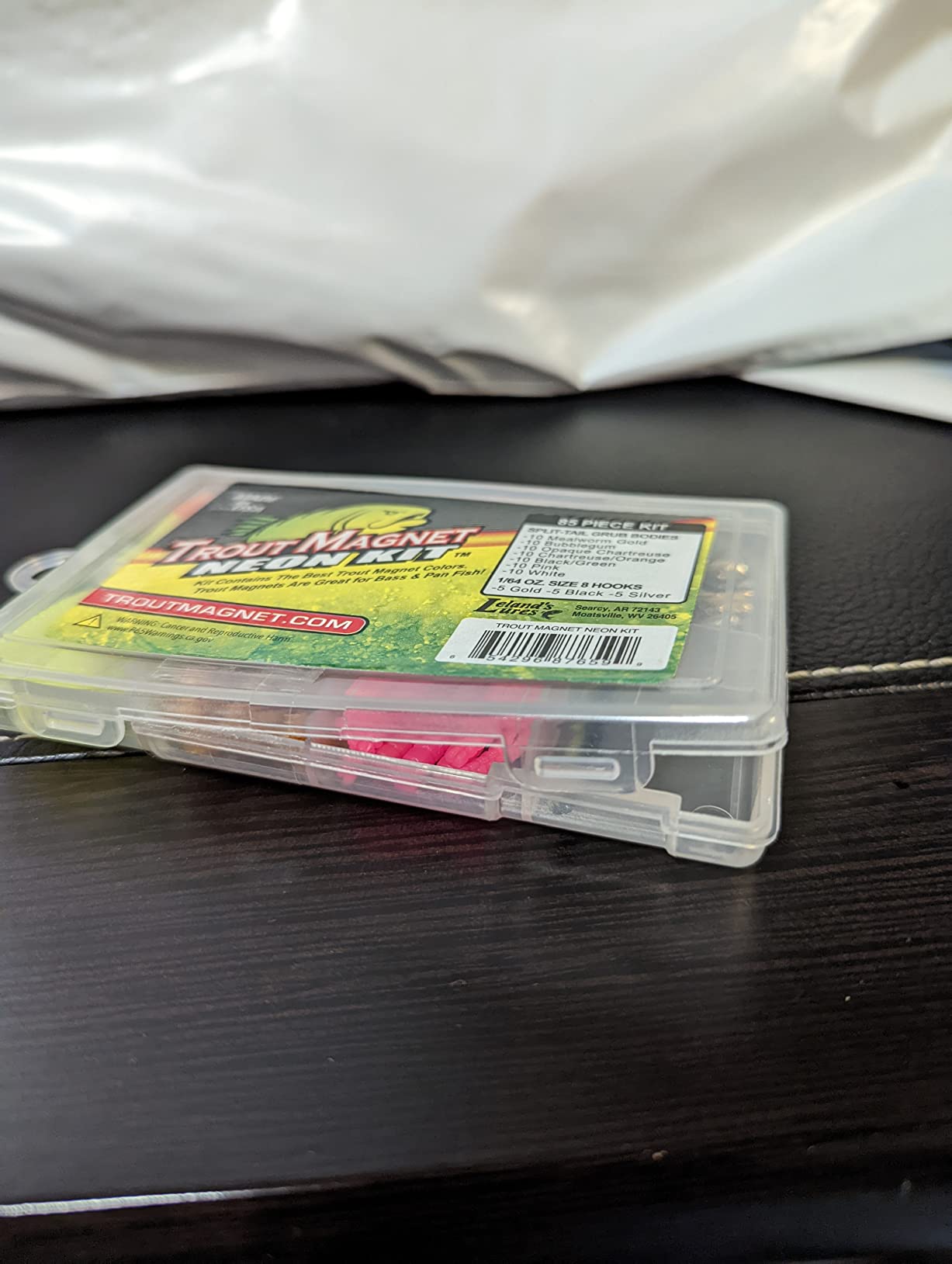 Trout Magnet 82-Piece Neon Fishing Gear Kit, Includes 70 Grub Bodies Trout Bait and 12 Size 8 Hooks customer photo 2