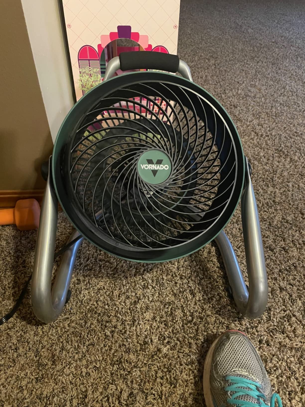 Vornado 293 Large Heavy Duty Shop Fan, 3 Speed Electric Fan, High Impact Casing, IP54-Rated Motor, Whole Room Air Circulator, Pivoting Head, Carry Handle, 16