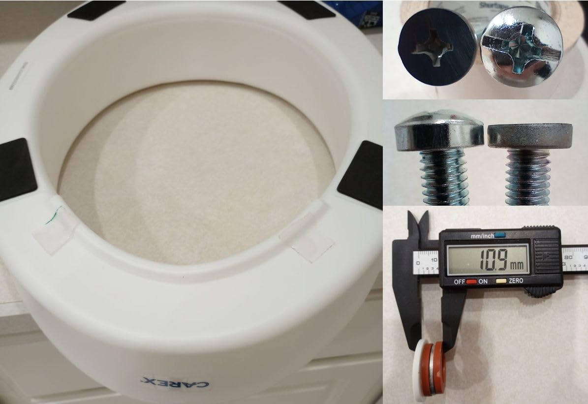 Carex Toilet Seat Riser, Elongated Raised Toilet Seat Adds 3.5 inches to Toilet Height, Assists with Bending or Sitting, Bolt-On Installation Under Existing Toilet Seat, 300 Pound Weight Capacity customer photo 1