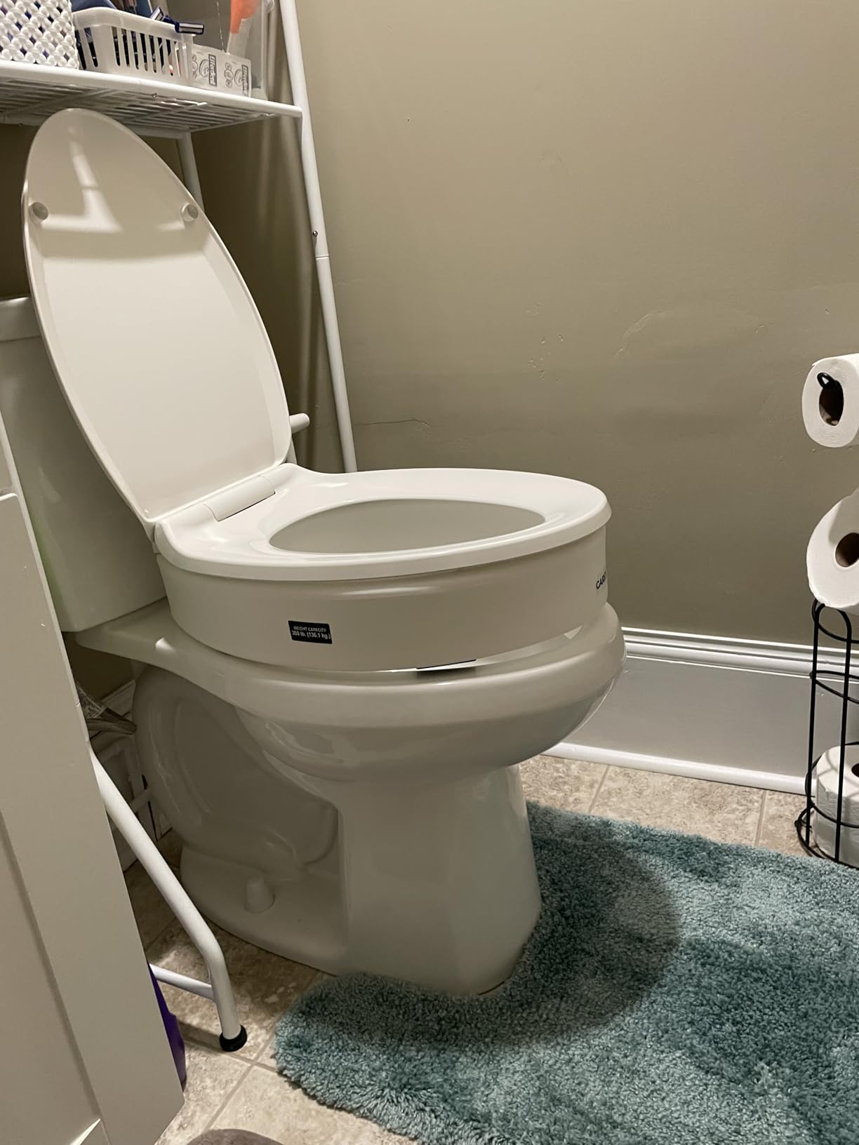 Carex Toilet Seat Riser, Elongated Raised Toilet Seat Adds 3.5 inches to Toilet Height, Assists with Bending or Sitting, Bolt-On Installation Under Existing Toilet Seat, 300 Pound Weight Capacity customer photo 2