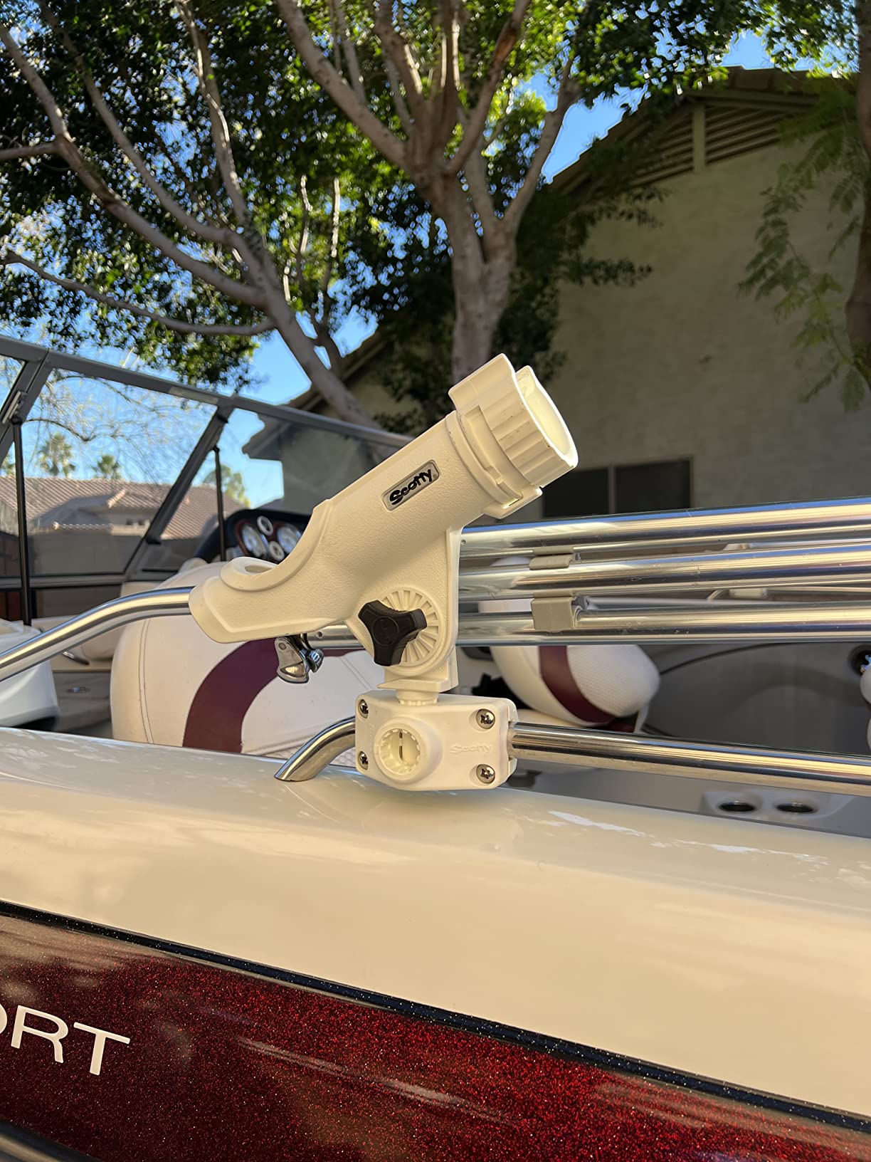 Scotty #230 Powerlock Rod Holder with #241 Side/Deck Mount, Adjustable Boat Fishing Rod Holder, Universal Cradle Design customer photo 2