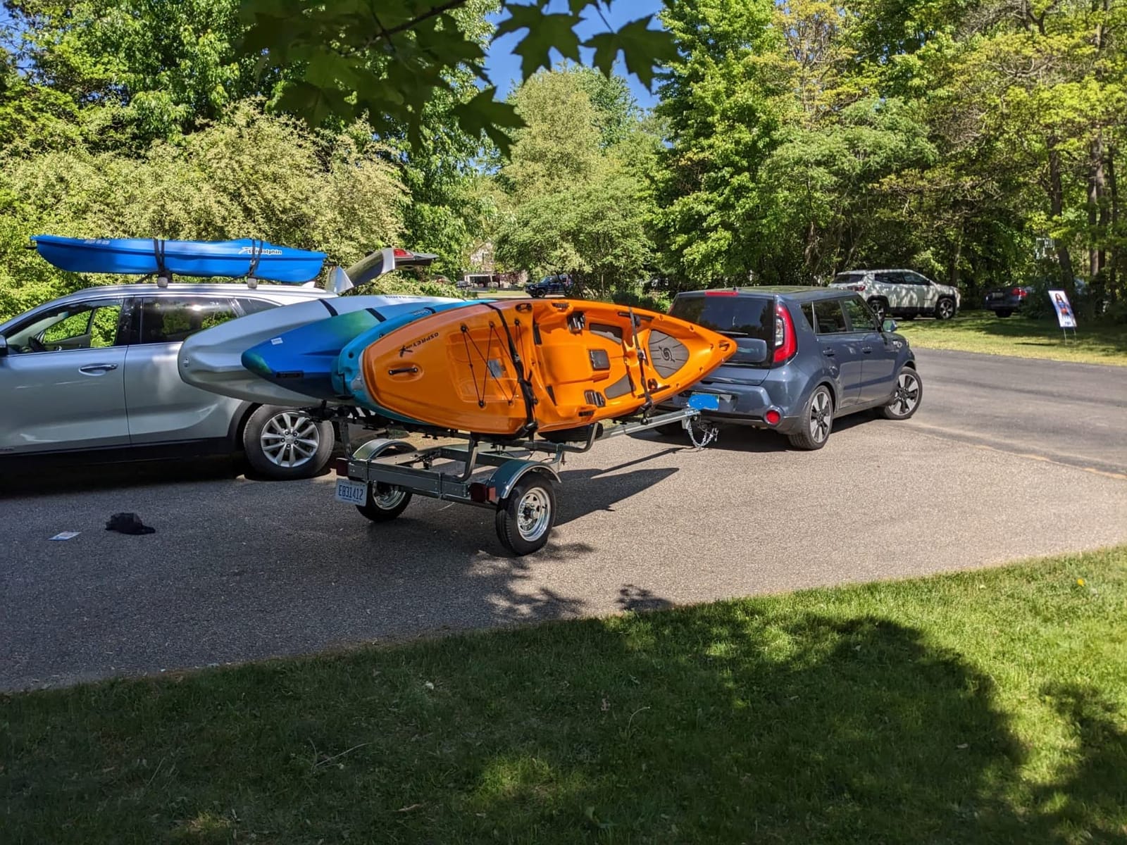 Malone MPG462G2 MicroSport 4 Kayak Trailer with 4 J-Rack Kayak Carriers & Spare Tire | 20' / 800 lbs Capacity | Fully Submersible | Marine Grade Galvanized Steel Construction customer photo 1