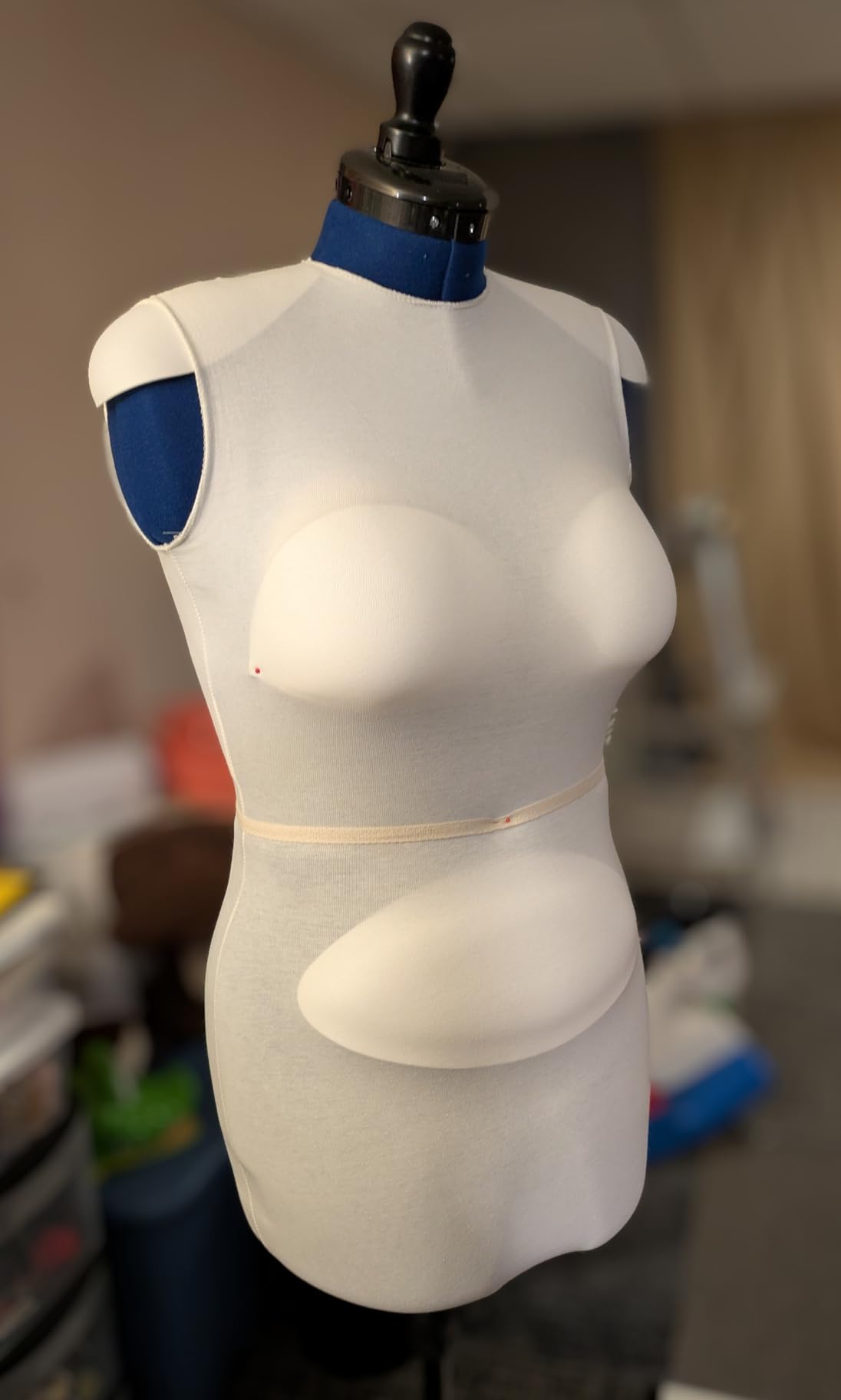 Dritz My Double Deluxe Dress Form with Adjustable Tri-Pod Stand, Medium, Blue customer photo 2