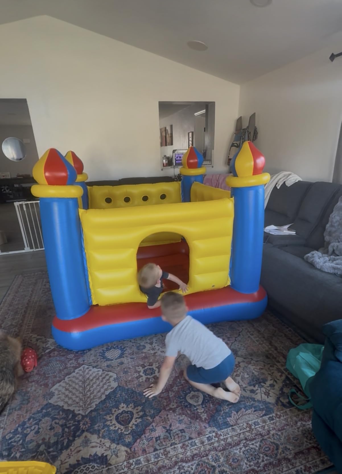 INTEX Jump-O-Lene Inflatable Bouncy Castle for Kids Ages 3-6 | 48259EP - Blow-Up Bounce House & Play Center for Indoor & Outdoor Use customer photo 1