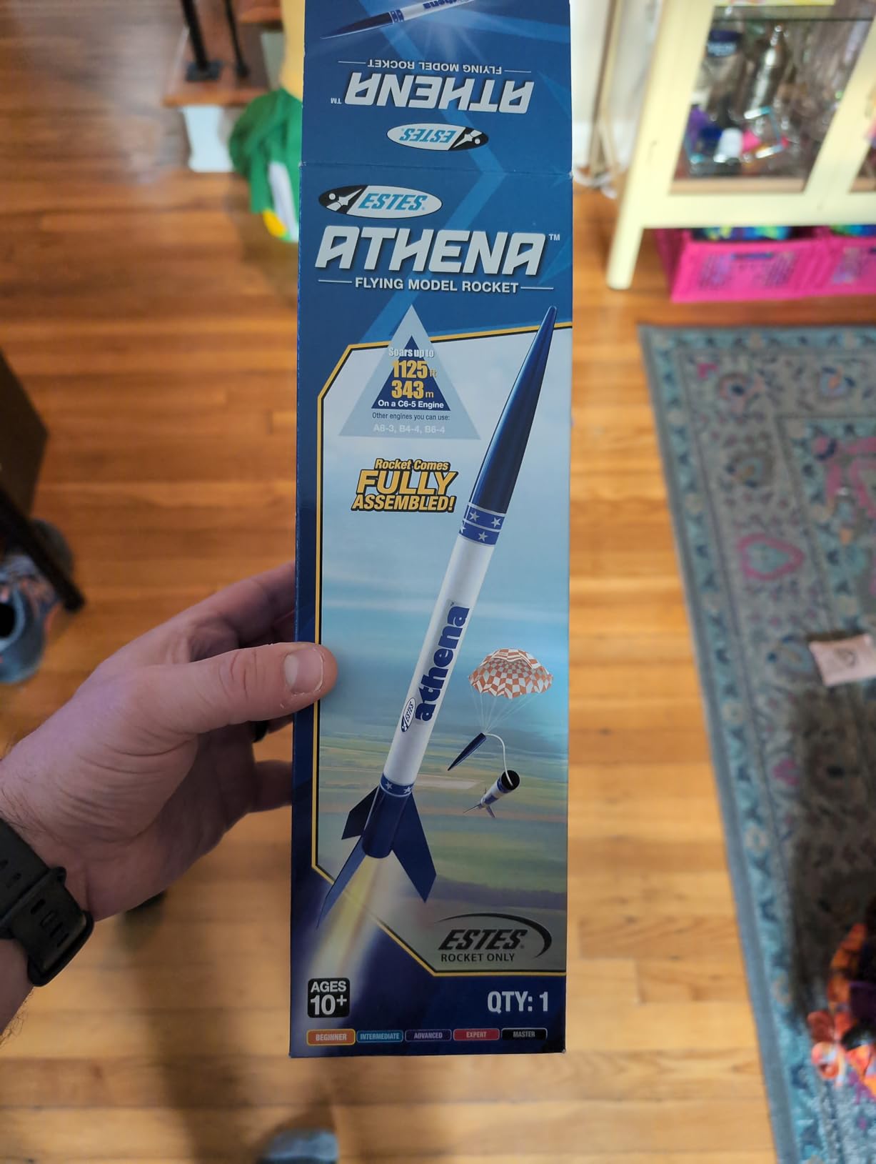 Estes 2452 Athena Rocket-Building Kit, Prebuilt Beginner Flying-Rocket Model Kit for Ages 10+, Blue customer photo 2