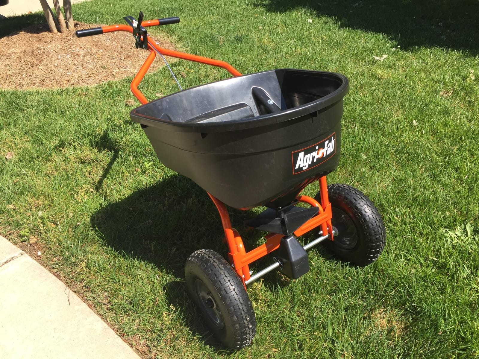 Agri-Fab 45-0462 Push Broadcast Spreader, Orange & Black, 130-lb Capacity customer photo 1