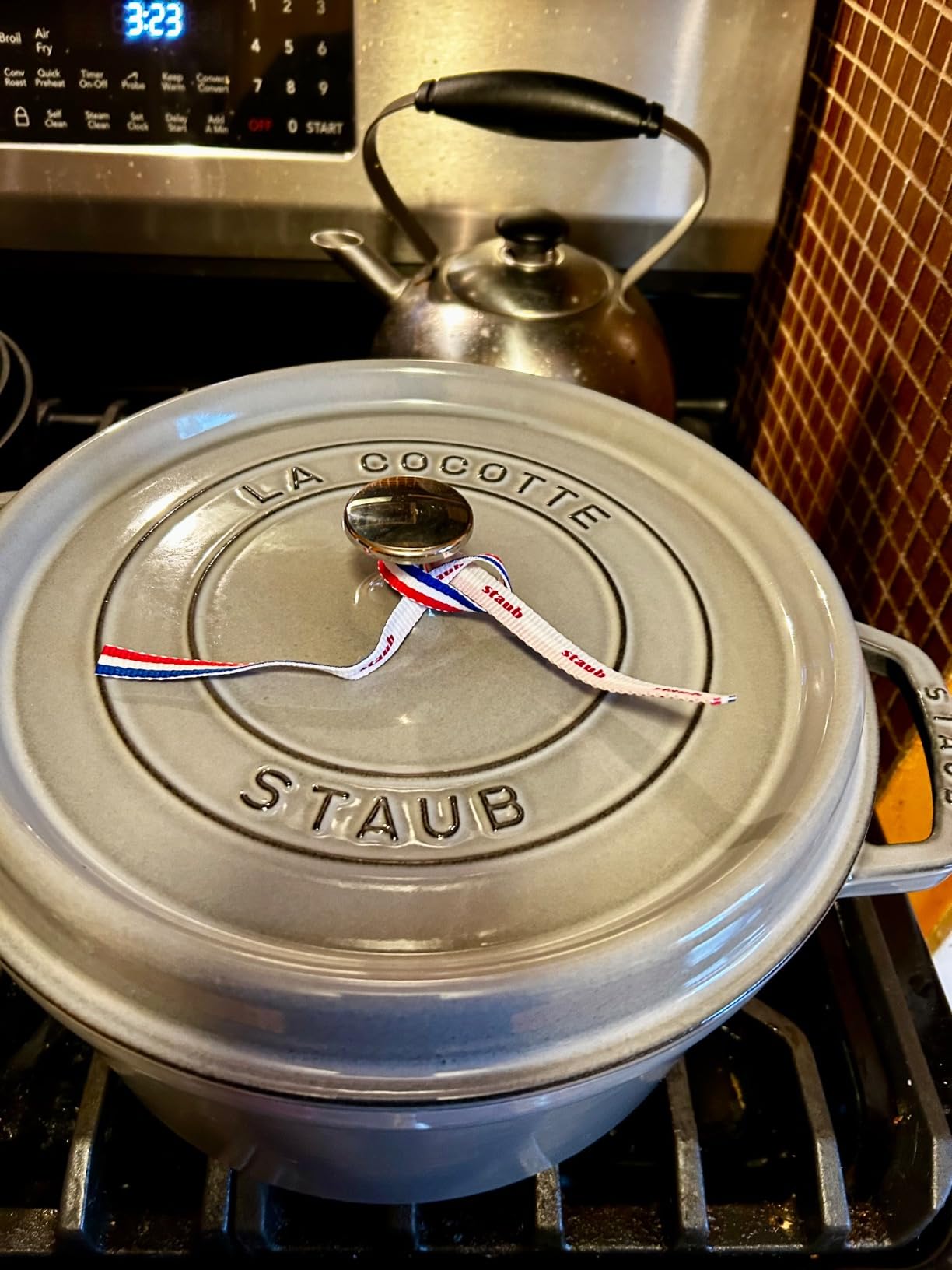 STAUB Cast Iron 7-Qt. Cocotte Round Dutch Oven, Serves 7-8, Cherry customer photo 1