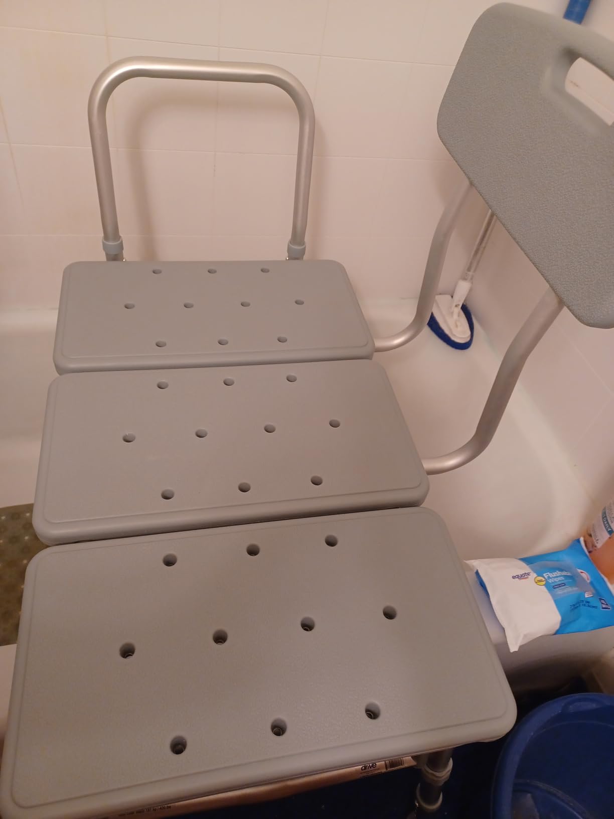Drive Medical Tub Transfer Bench for Bathtub, Height Adjustable | Aluminum Tub Transfer Bench Offers Comfortable Backrest and Height Adjustable Design, 350 Lb Capacity customer photo 2