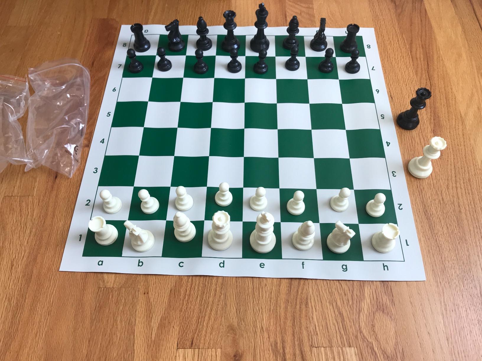 WE Games Chess Set - Tournament Style with 34 Pieces, Vinyl Roll-Up Board, Storage Bag & Equalizer Dice. Ideal for Adults customer photo 2