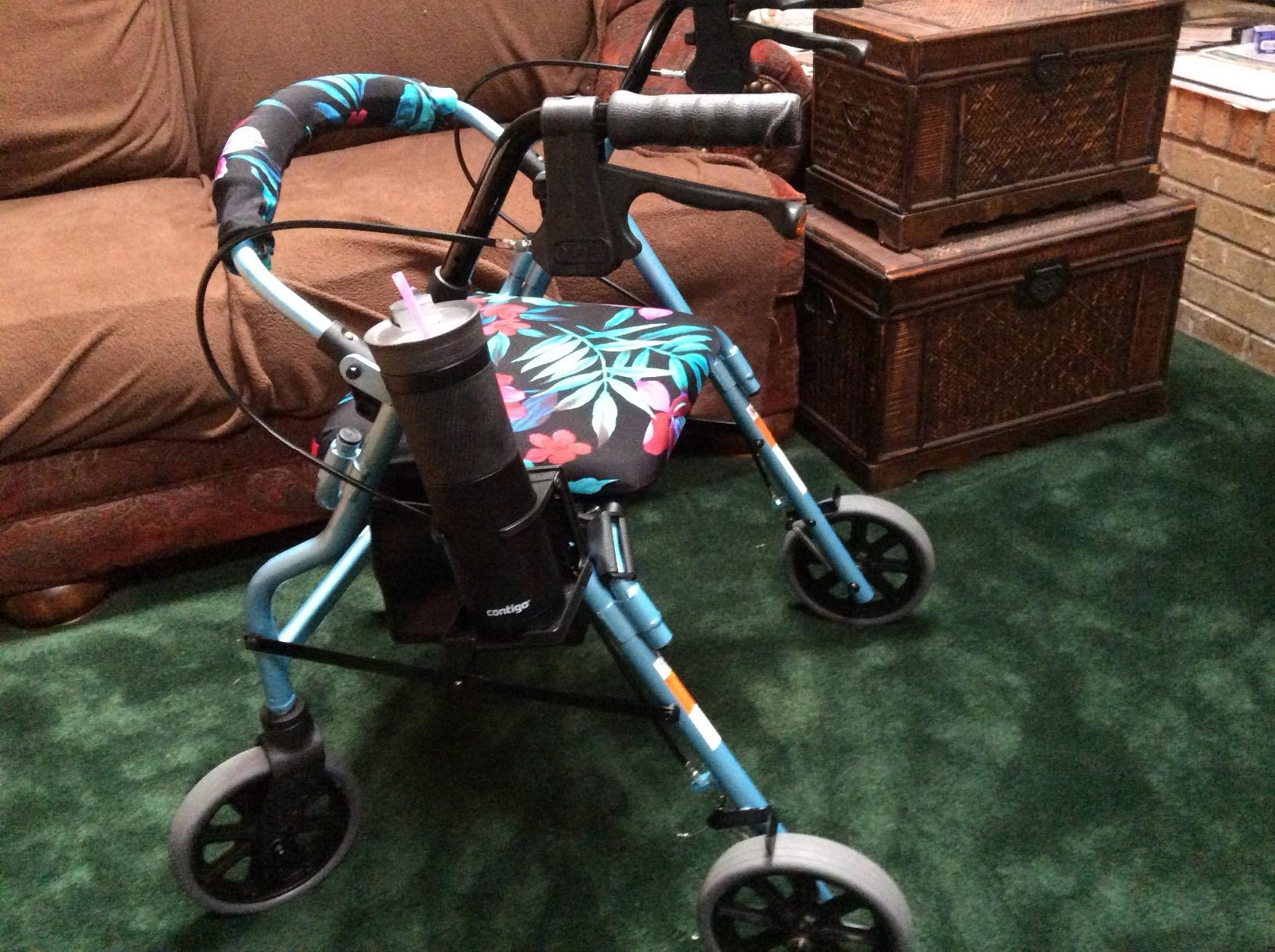 NOVA Zoom 18 Rollator Walker for Seniors, Rolling Walker with Locking Hand Brakes, Padded Seat & 8