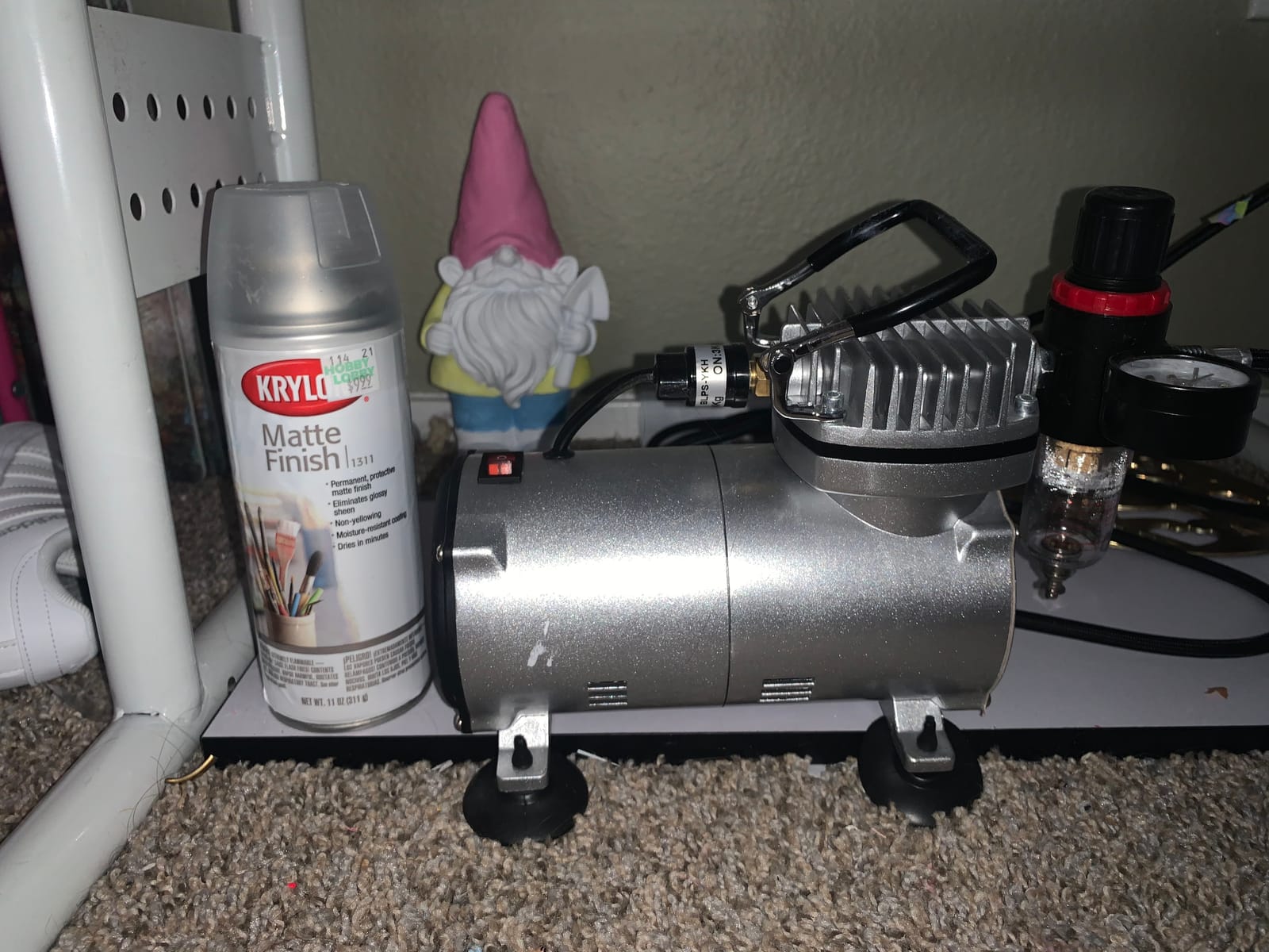 PointZero 1/5 HP Airbrush Compressor with Regulator, Gauge and Water Trap - Quiet Portable Air Pump Silver customer photo 1