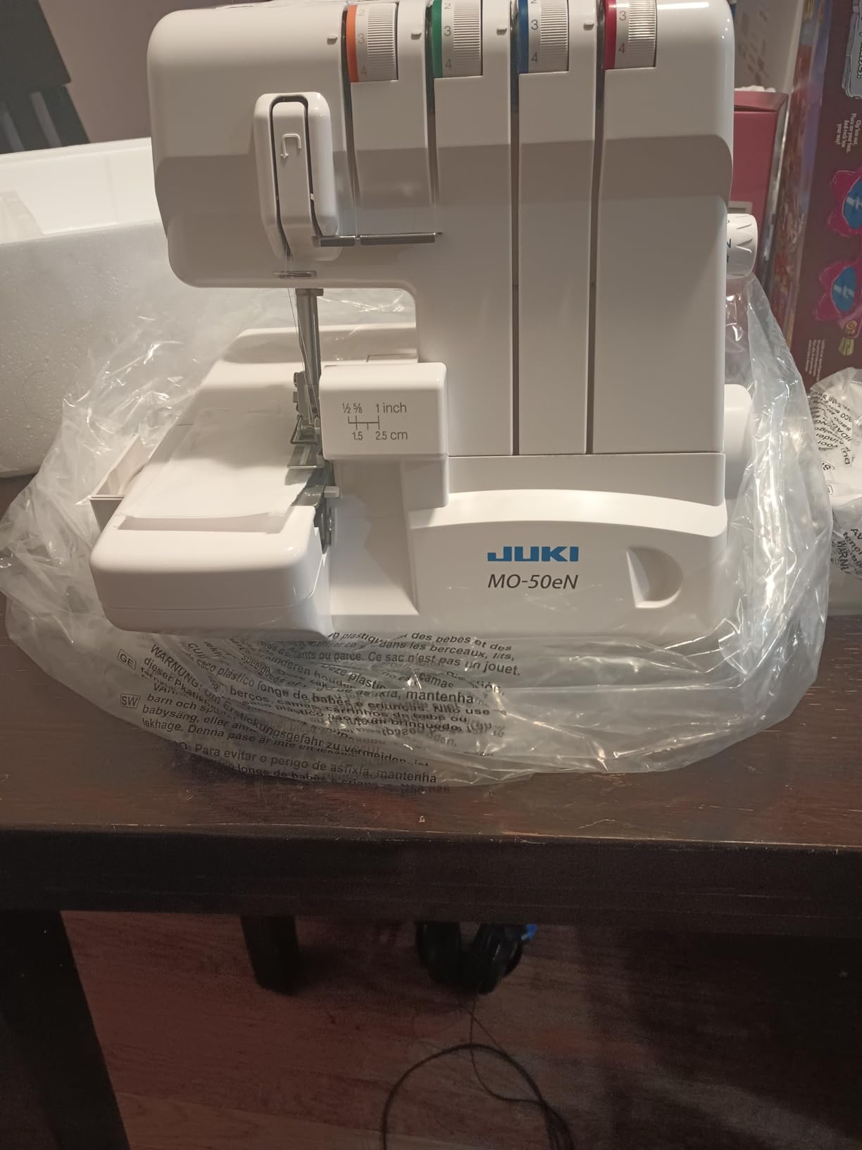 Juki MO-50E 3 or 4 Thread Serger, Lay In Tensions, Adjustable Differential Feed, Built In Rolled Hem, Automatic Lower Looper Threader, Retractable Upper Knife customer photo 1