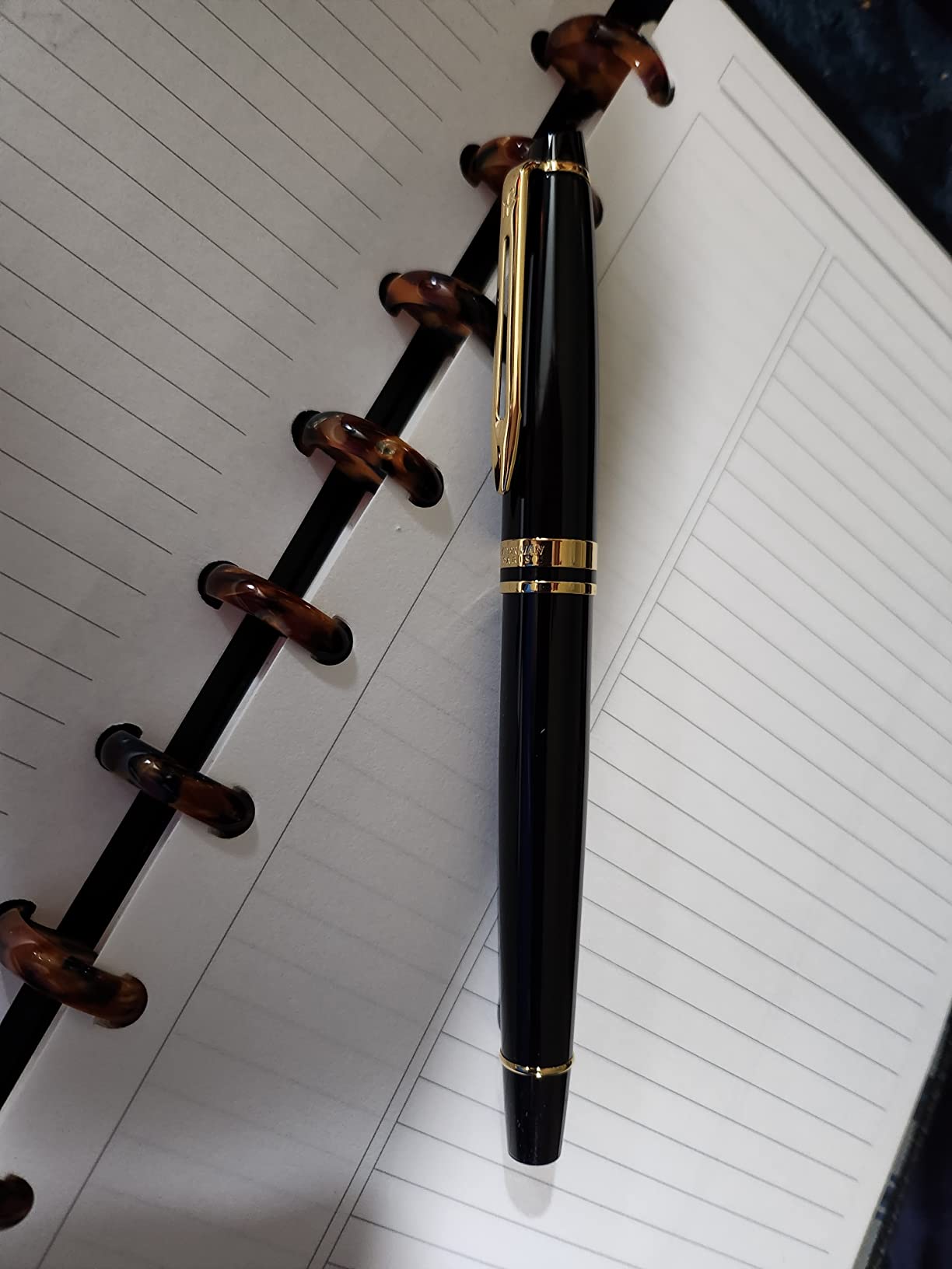 Waterman Expert Fountain Pen, Gloss Black with 23k Gold Trim, Fine Nib, Includes Gift Box - Luxury Writing customer photo 1