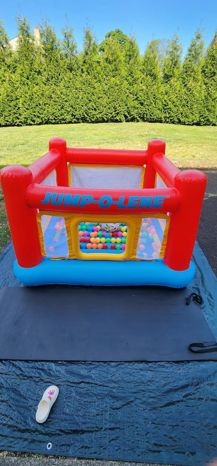 INTEX Jump-O-Lene Inflatable Trampoline Bounce House for Kids Ages 3-6 | 48260EP - Blow Up Play Center with Crawl-Thru Door and Net for Indoor & Outdoor Use customer photo 1