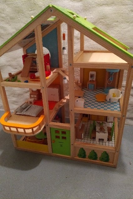 All Seasons Kids Wooden Dollhouse by Hape | Award Winning 3 Story Dolls House Toy with Furniture, Accessories, Movable Stairs and Reversible Season Theme customer photo 2