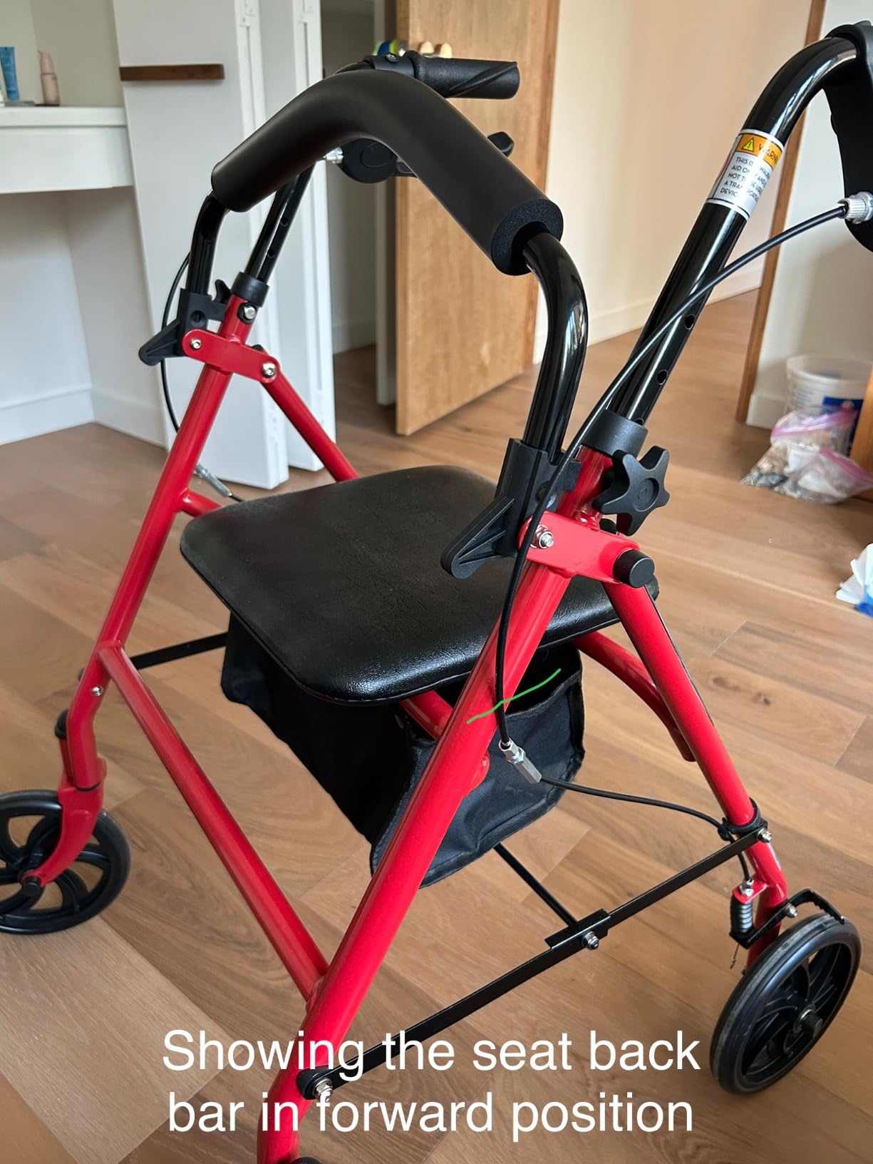 Drive Medical Rollator Walker with Seat, 7.5 Inch Wheels, Red | Rollator Walker Offers Stable, Height Adjustable Mobility Support with Durable Steel Frame and Wheels customer photo 1