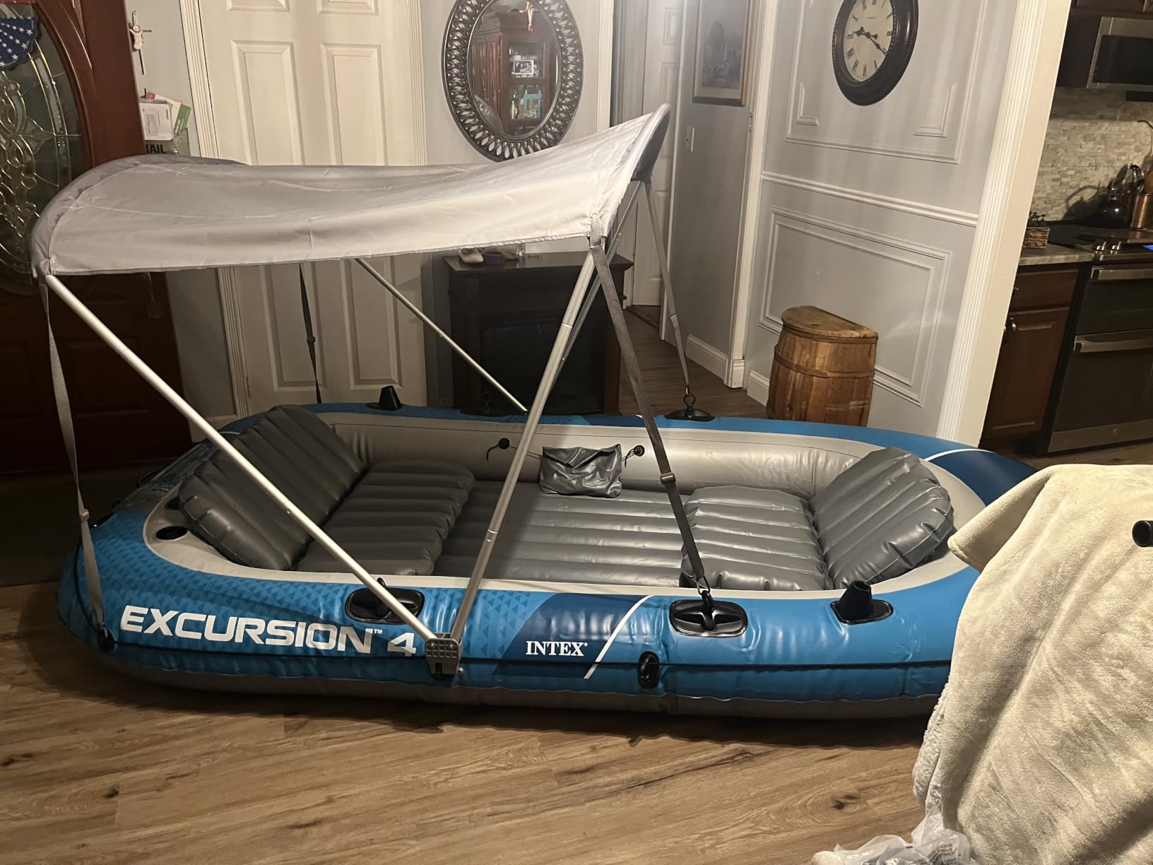 Intex Excursion 4-Person Inflatable Fishing Boat River Raft Set with Oars | 68324EP - Portable Boat with Adjustable Seats with Backrest and High-Ouput Hand Pump, 10ft 4in x 5ft 5in customer photo 2