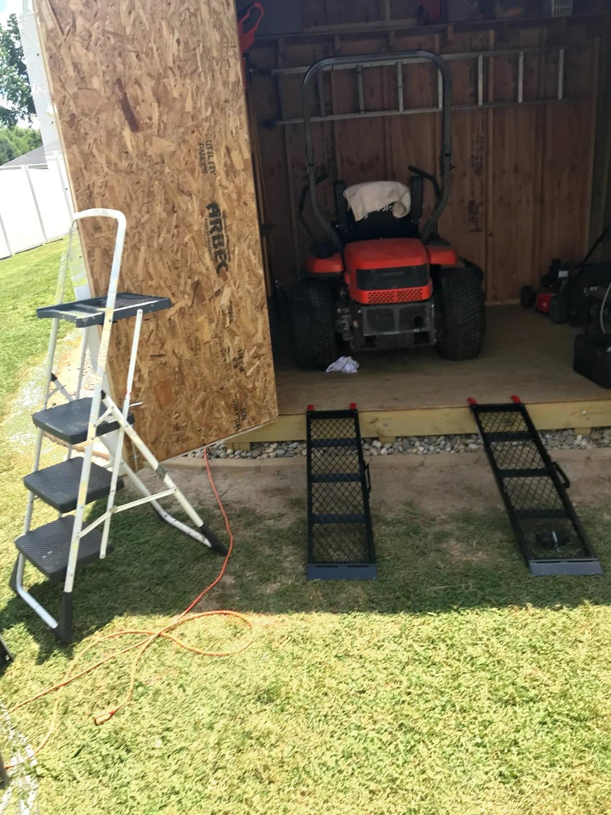 4' ATV UTV Trailer Ramp, 1,600 lb, Black Widow | Loading, lawn mower, golf cart, included safety straps, steel mesh, handles for easy carrying customer photo 1