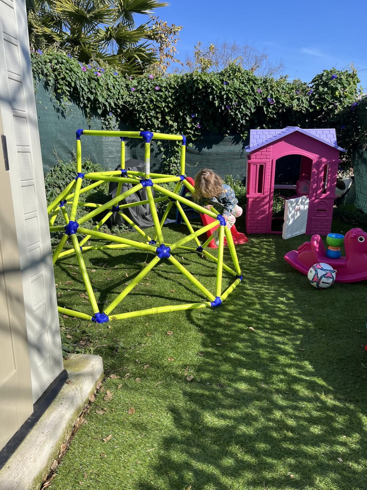 Eezy Peezy Climber with Top - Active Indoor Outdoor Play Set Climbing Dome Equipment Toys - Fun for Kids Ages 3 to 6 Years Old, Green and Blue customer photo 2