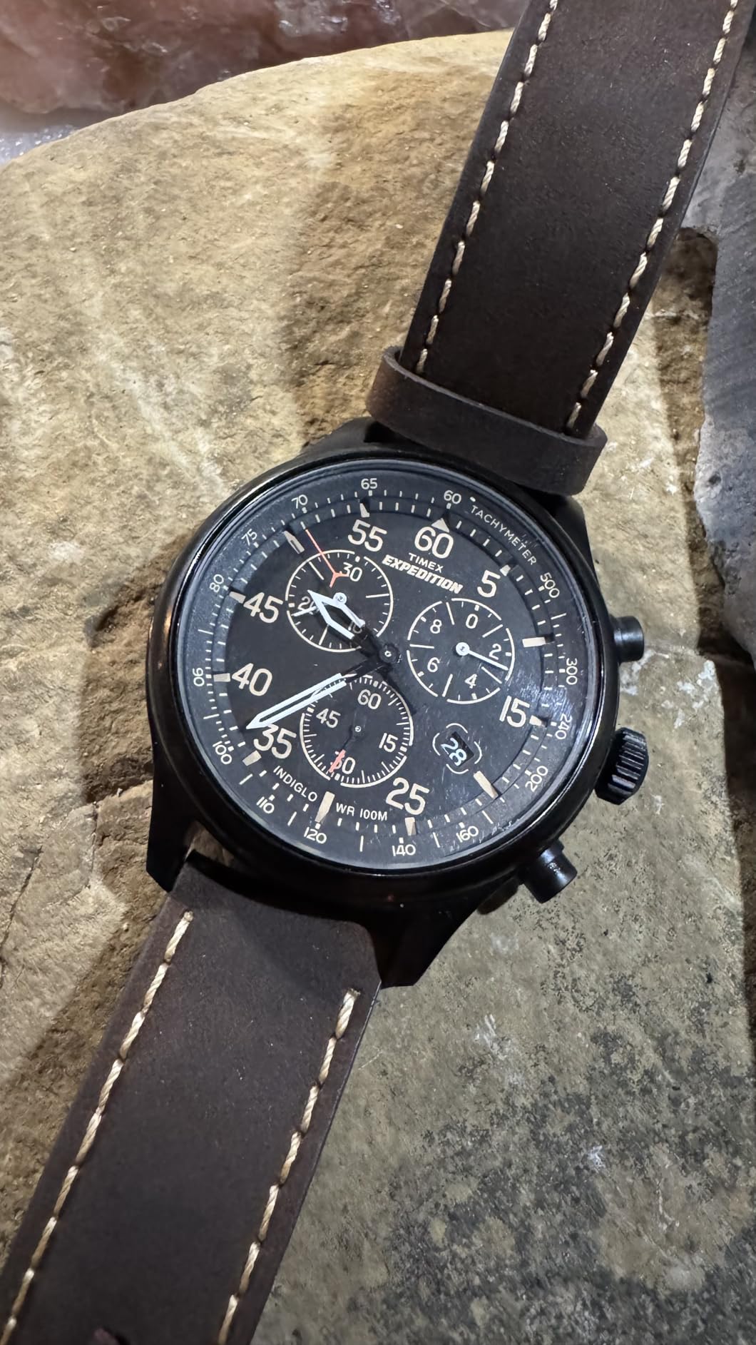 Timex Expedition Field Chronograph 43mm Men's Analog Watch | INDIGLO Backlight | Durable Comfortable Adjustable Strap | Rugged Outdoor Watch | 100M Water Resistance customer photo 1