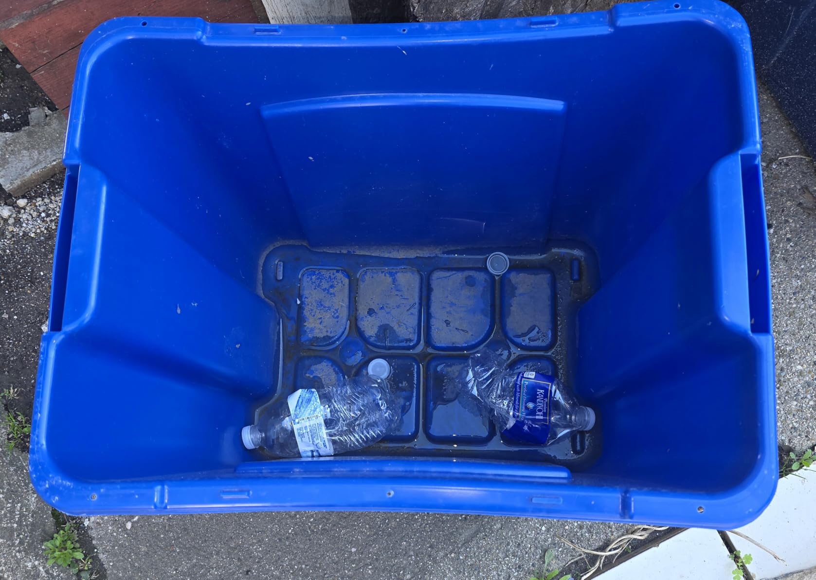 Rubbermaid Commercial Products, Recycling Bin/Box, Stackable, 14 GAL, Blue, for Indoors/Outdoors/Garages/Homes/Commercial Facilities customer photo 1