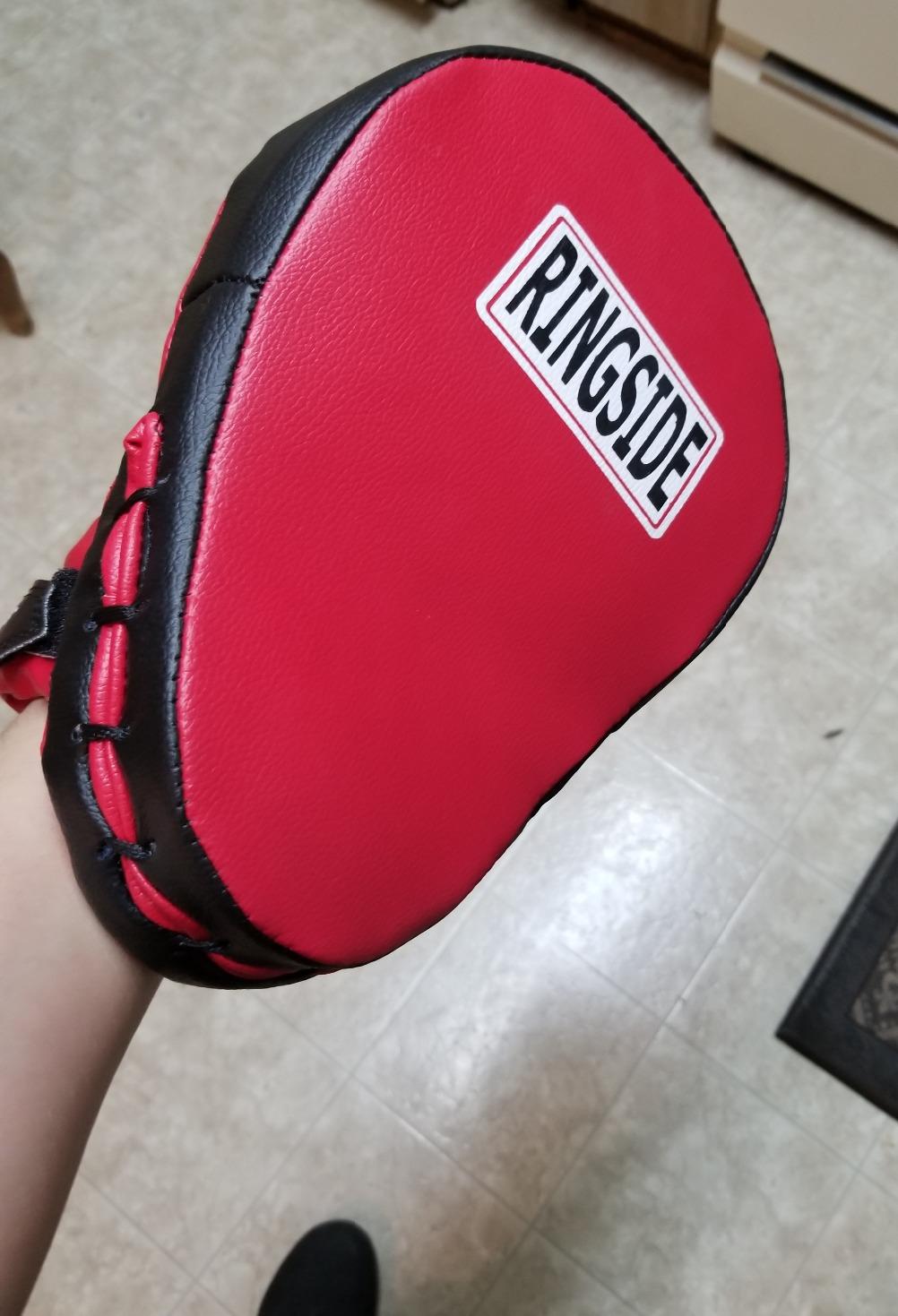 Ringside Curved Punch Mitts: Ergonomic Boxing Pads for Precision Training | Lightweight 10.5-inch synthetic leather coach mitts feature a hook and loop closure for maximum wrist support and comfort. customer photo 1