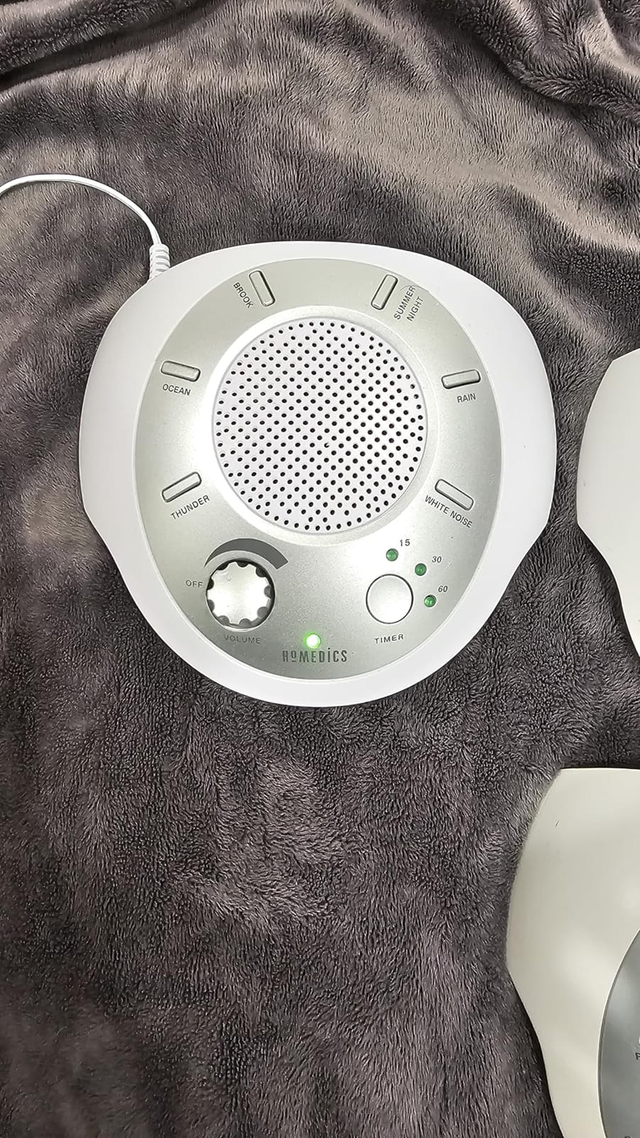 Homedics SoundSleep White Noise Sound Machine, Silver | Small Travel Size with 6 Relaxing Nature Sounds, Portable Therapy for Home, Office, Nursery, Auto-Off Timer customer photo 1