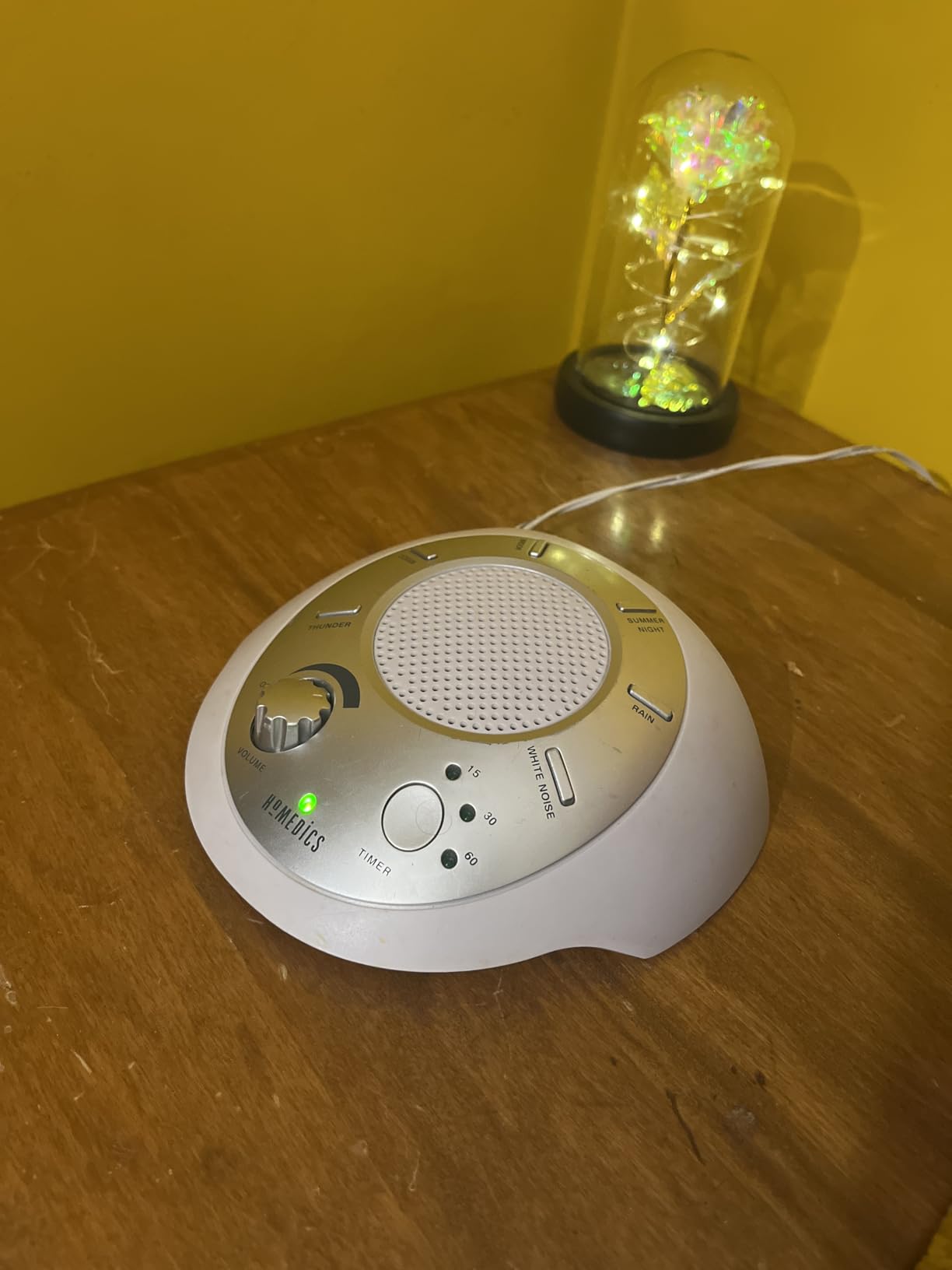 Homedics SoundSleep White Noise Sound Machine, Silver | Small Travel Size with 6 Relaxing Nature Sounds, Portable Therapy for Home, Office, Nursery, Auto-Off Timer customer photo 2