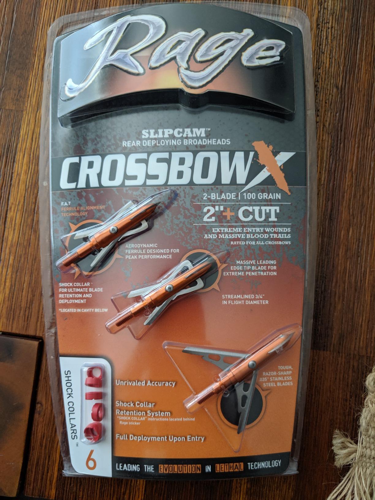 Rage Crossbow X, 2-Blade Archery Arrow Broadhead, 100 Grain with Shock Collar Technology (3-Pack) customer photo 2