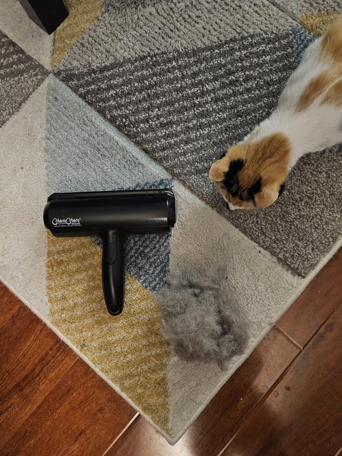 ChomChom Roller Pet Hair Remover - Original Size Reusable Lint Roller for Cat & Dog Hair on Furniture, Couch, Carpet, Car, Rugs & Bedding - Portable, Eco-Friendly (White) customer photo 2