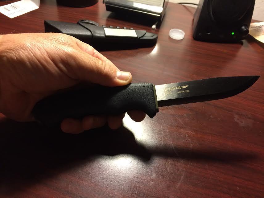 Morakniv Carbon Steel Fixed-Blade Bushcraft Survival Knife with Sheath and Fire Starter, Black, 4.3 Inch customer photo 1