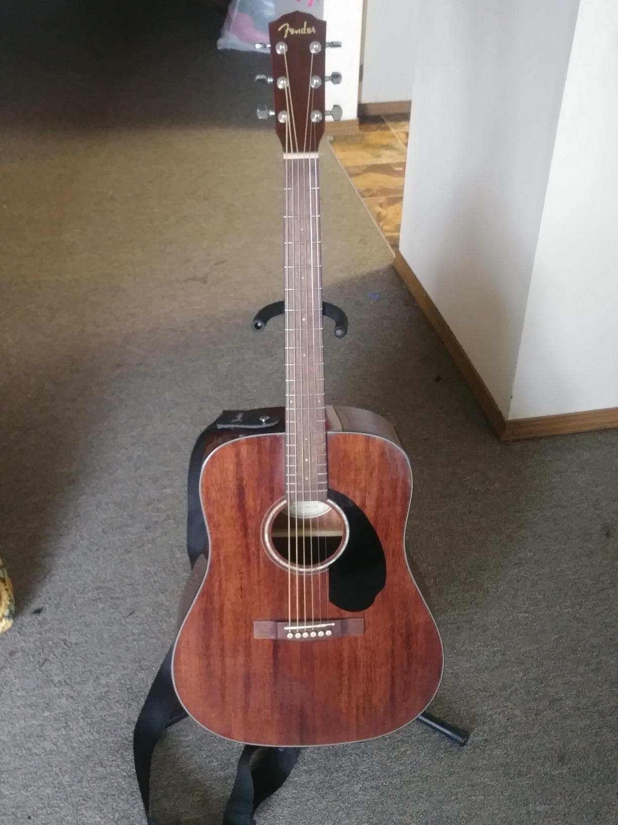 Fender CD-60S Solid Top Dreadnought Acoustic Guitar - All Mahogany Bundle with Hard Case, Tuner, Strap, Strings, Picks, and Austin Bazaar Instructional DVD customer photo 2