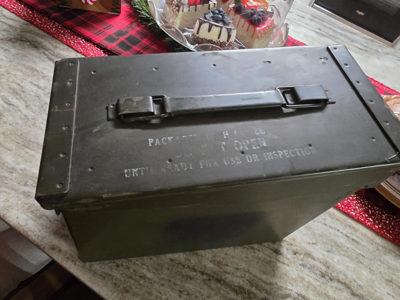 U.S. G.I. M2A1 50 Cal Ammo Can Organizer (OD Green) - Watertight Seal Metal Storage Box w/ Hinged Lid & Secure Latch customer photo 2