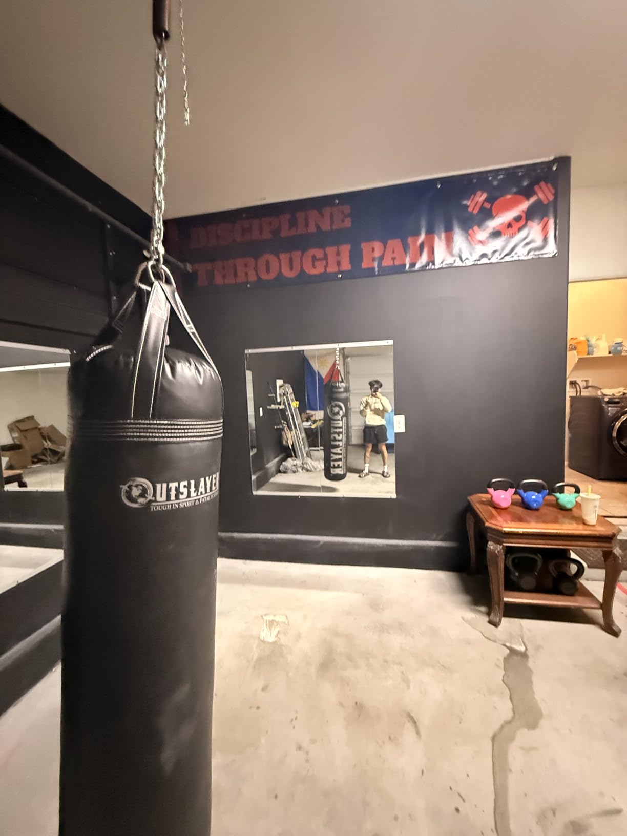 Outslayer 100 lbs Filled Heavy Bag | Custom Colors for Boxing, Kickboxing, Taekwondo & MMA Training | Made in USA customer photo 2