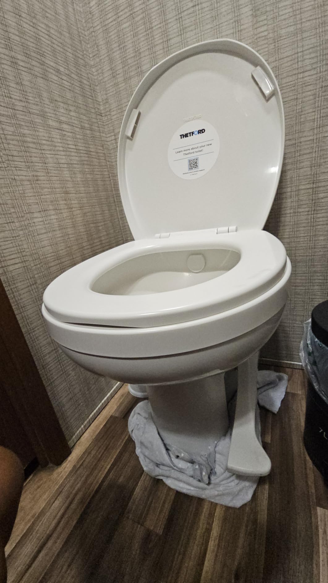 Aqua-Magic Residence RV toilet / High Profile / White - Thetford 42169 | Residential seat & cover, lightweight, single foot pedal full bowl flush, easy to install customer photo 1