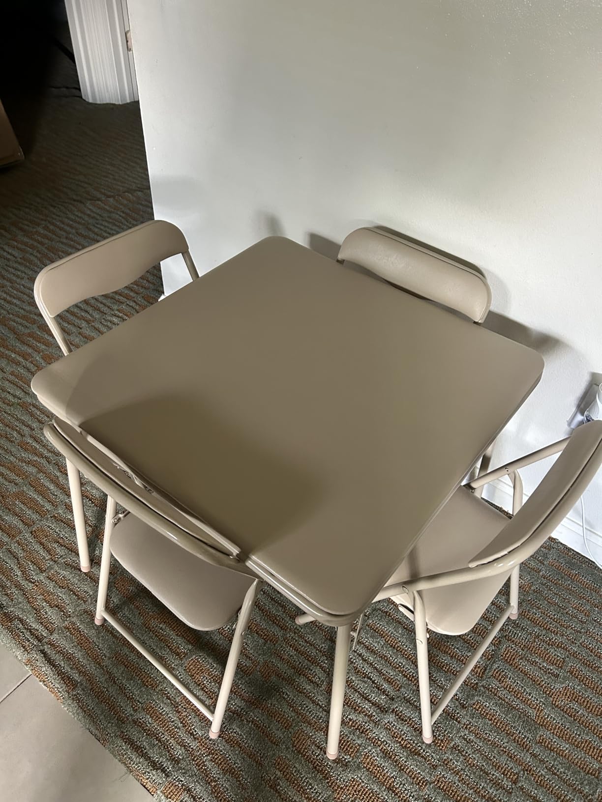 Flash Furniture Mindy Kids 5-Piece set Folding Square Table and Chairs Set for Daycare and Classrooms, Children's Activity Table and Chairs Set, Multicolor customer photo 1