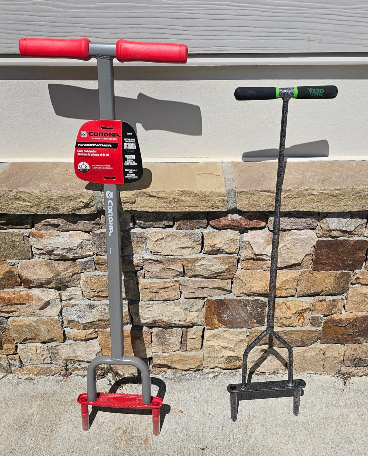 Yard Butler Manual Lawn Coring Aerator, ID-6C - Lawn Care Tool for Aerating - Long-Handled - Power-Coated Steel Construction - Comfortable Cushioned Handles Garden Tool - Easy to Use customer photo 1