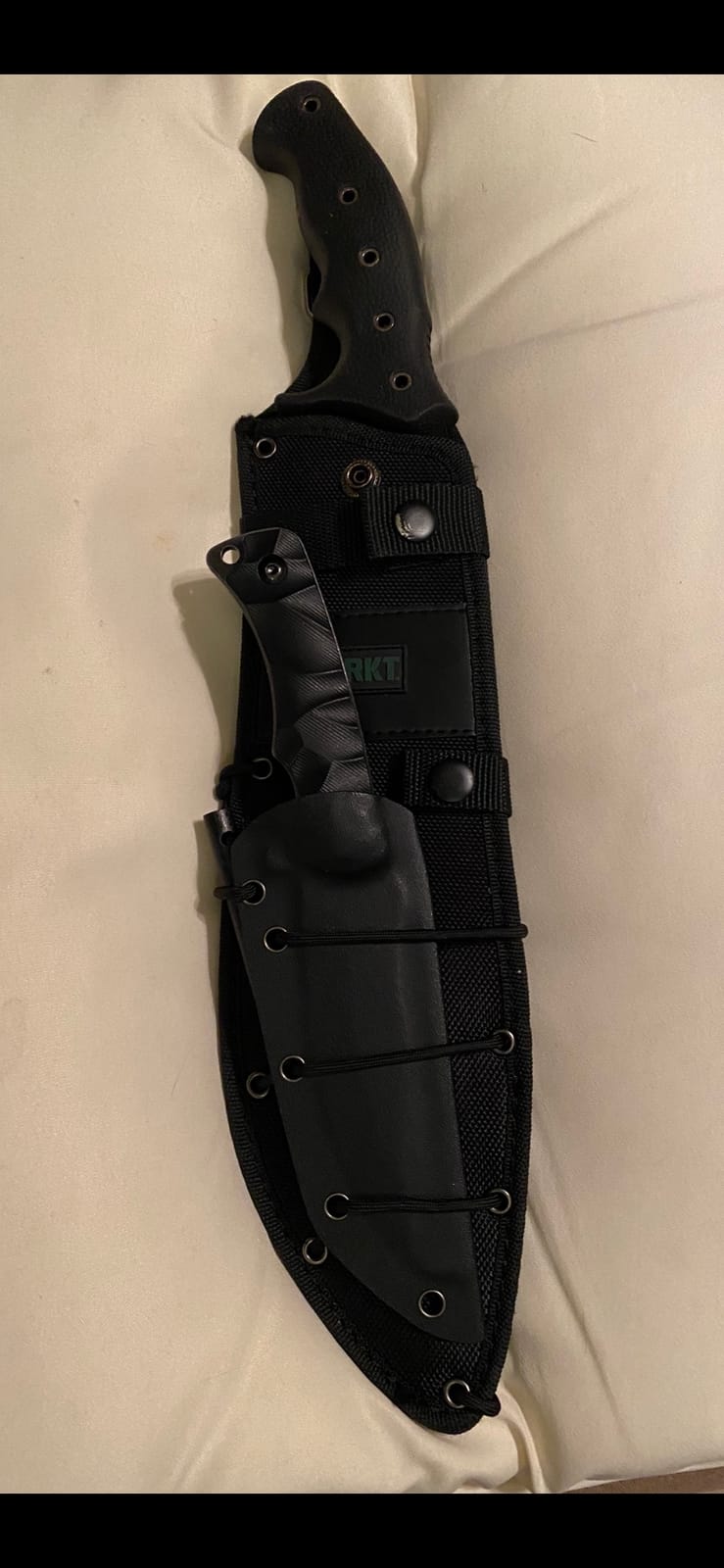 CRKT Halfachance Fixed Blade Parang Machete: 18 Inch Black Powder Coated Carbon Steel Parang Style Blade with Nylon Sheath for Survival, Hunting & Camping K920KKP customer photo 2