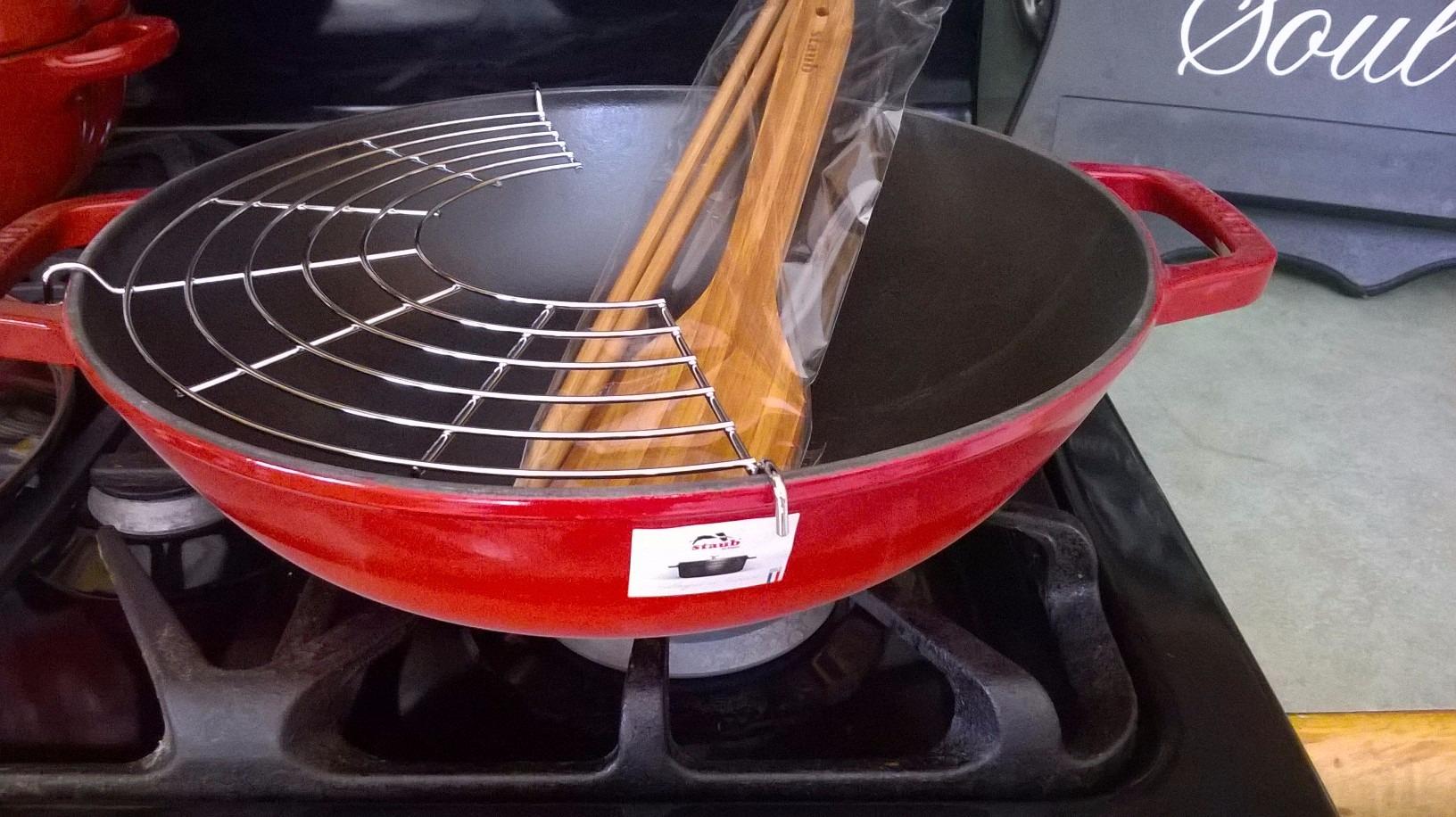 Staub Cast Iron Perfect Pan, Dutch Oven, 4.5-quart, serves 4-5, Made in France, Cherry customer photo 1