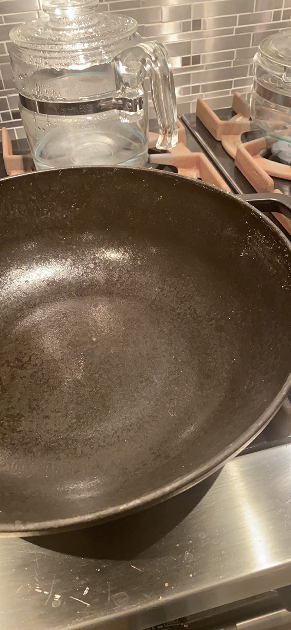 Staub Cast Iron Perfect Pan, Dutch Oven, 4.5-quart, serves 4-5, Made in France, Cherry customer photo 2