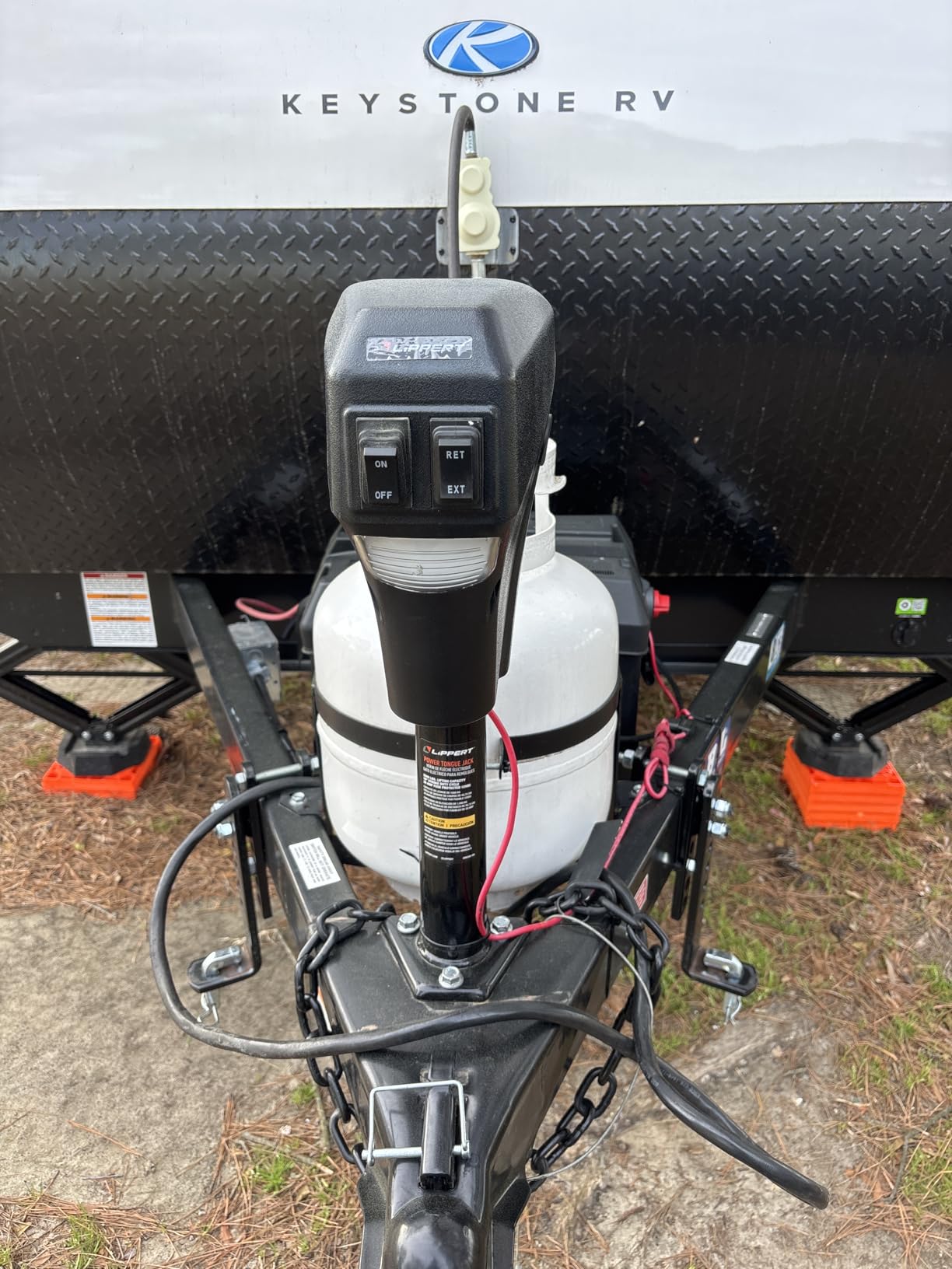 Lippert 3,500 lb Electric A-Frame Trailer Tongue Jack, Black, 285318 | 30A Motor, 18