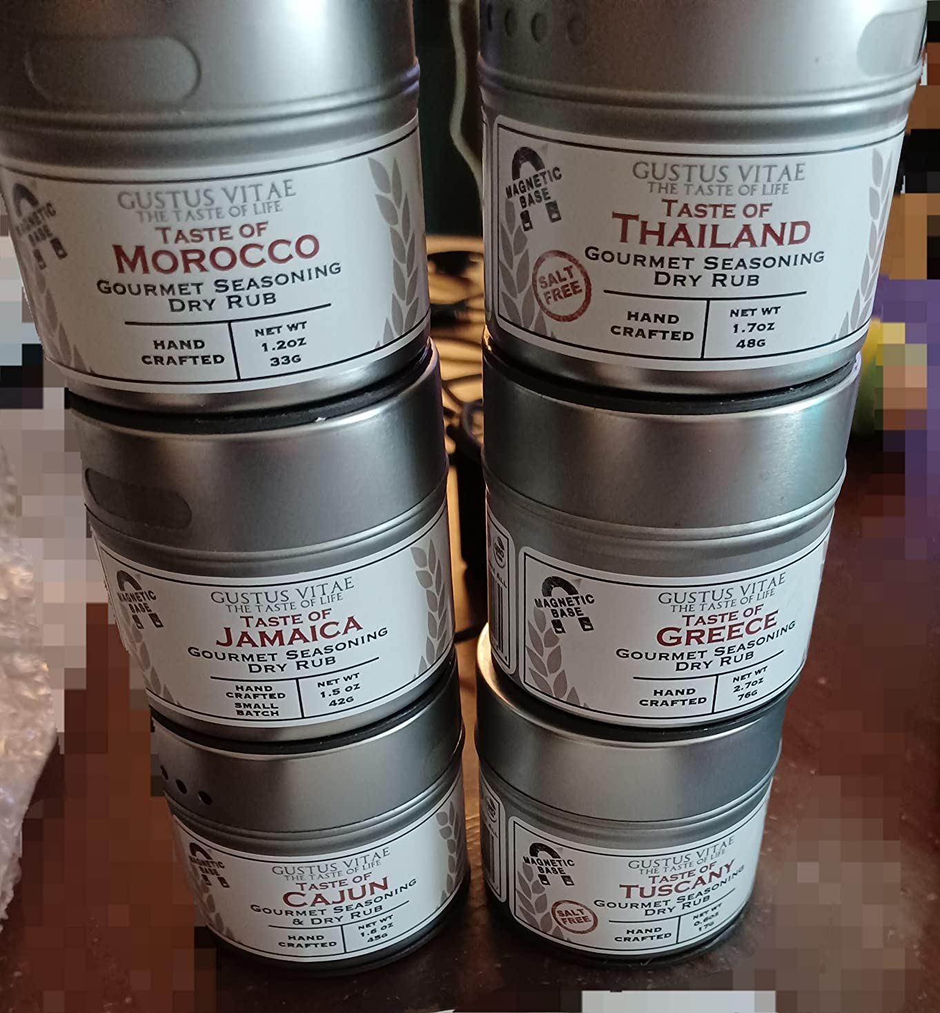 Gourmet World Flavors Seasoning Collection | Non GMO Verified | 6 Magnetic Tins | Spice Blends | Crafted in Small Batches by Gustus Vitae | #68 customer photo 1