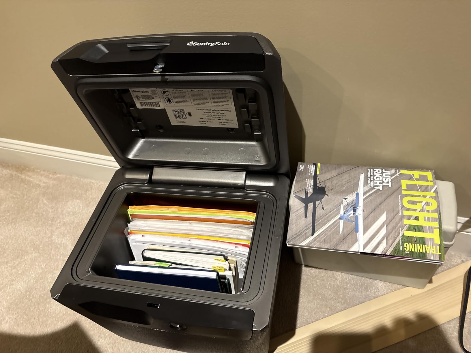 SentrySafe Fireproof and Waterproof Lock Box with Key Lock, File Safe with Carrying Handles for Documents, 0.66 Cubic Feet, FHW40100 customer photo 1