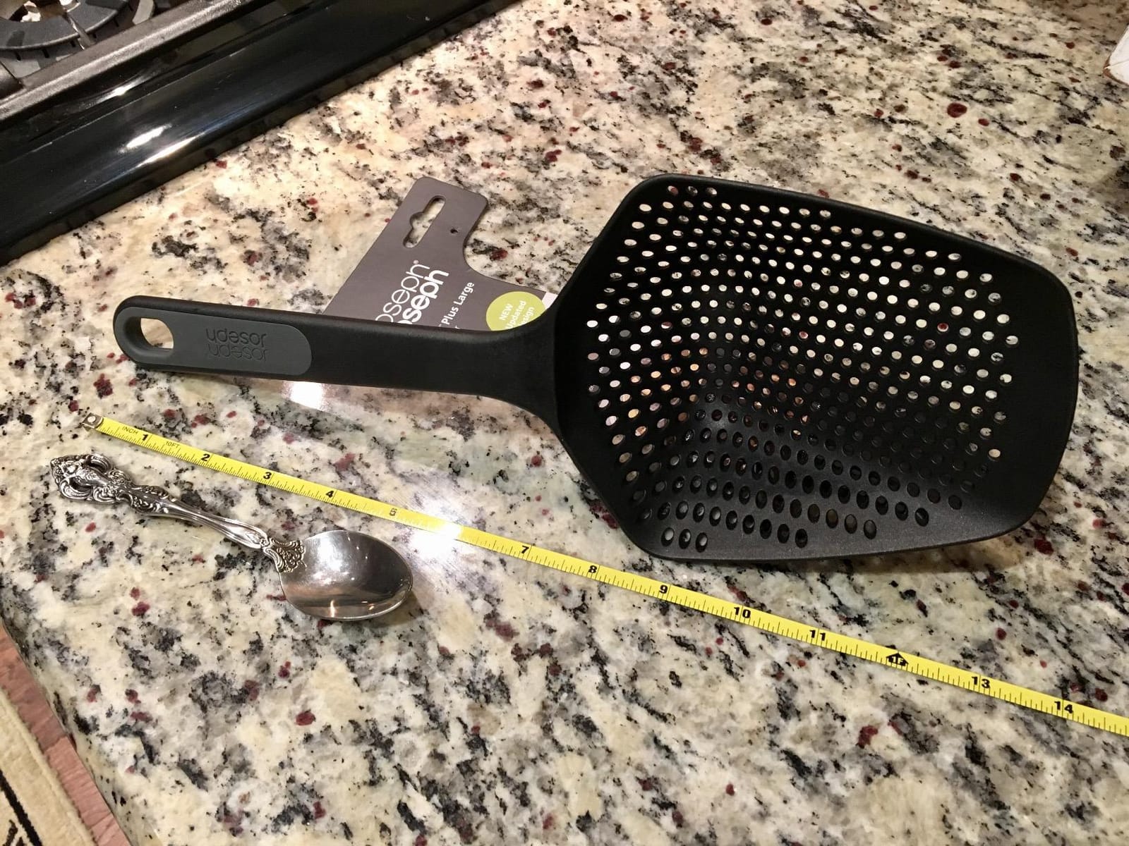 Scoop Plus Colander, Spoon Drainer/Strainer, Scoop, Drain and Serve, heat resistant up to 200°C (392°F), Dishwasher safe, Large, Black customer photo 2
