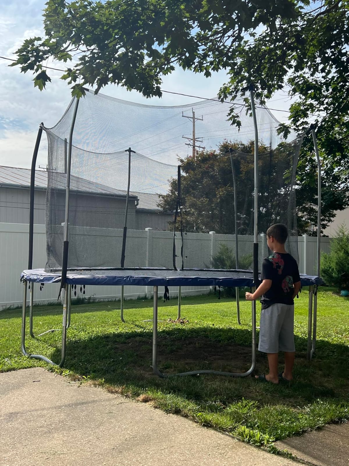 Skywalker Trampoline Outdoor 8 FT, 12 FT, 15 FT Jump N' Dunk Round Outdoor Trampoline with Net, Trampoline Mat, and Basketball Hoop for Trampoline customer photo 1
