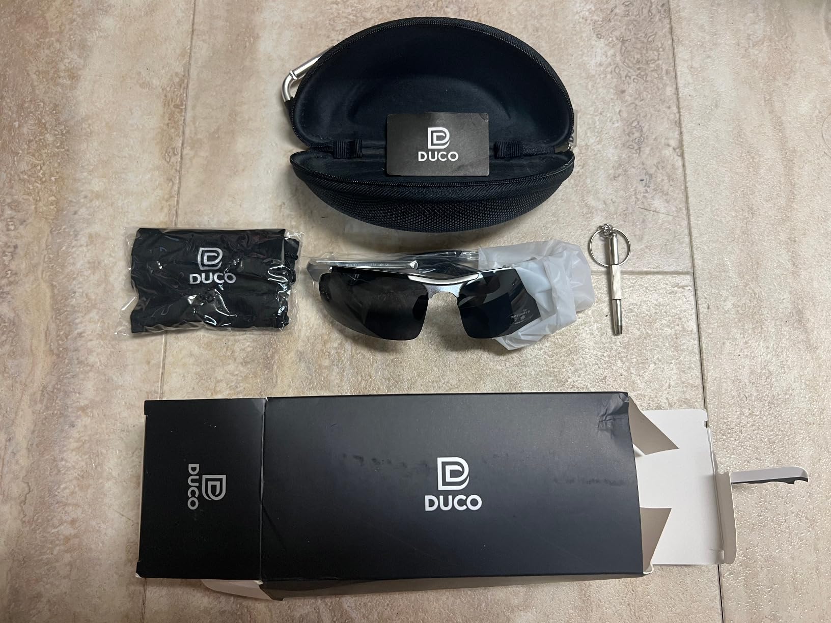 DUCO Mens Sports Polarized Sunglasses UV Protection Sunglasses for Men 8177 | Premium Al-Mg Frame-Lightweight, Anti-Slip, Wrap-Around customer photo 1